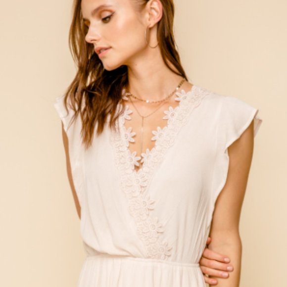 NWT Lace Trimmed Maxi Dress - Picture 2 of 5